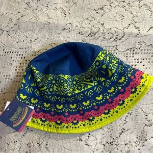 Disney , NWT, Blue and Yellow Bucket Hat with Floral Pattern